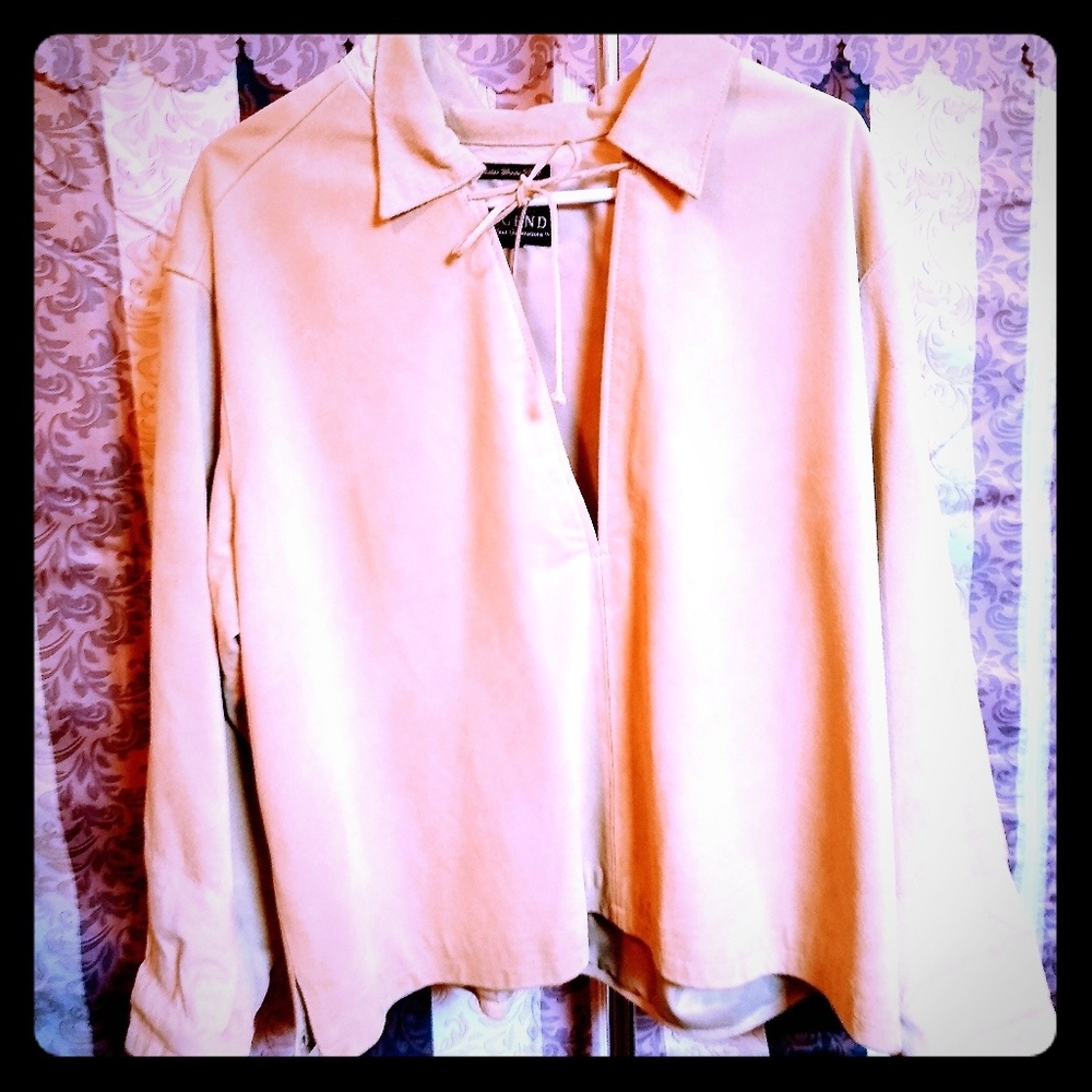 Women's Suede Leather Top Size M/L